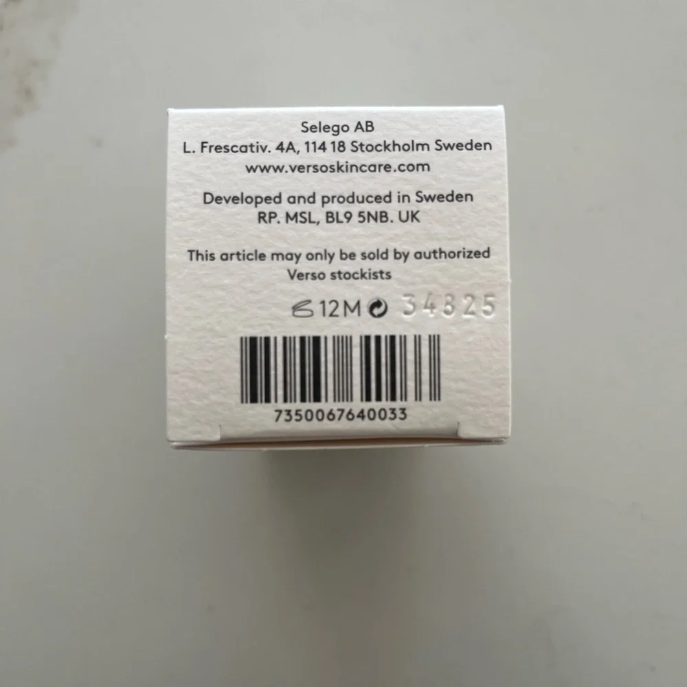 VERSO, super facial serum, with retinal eight, new with‎ tags, 1 ounce